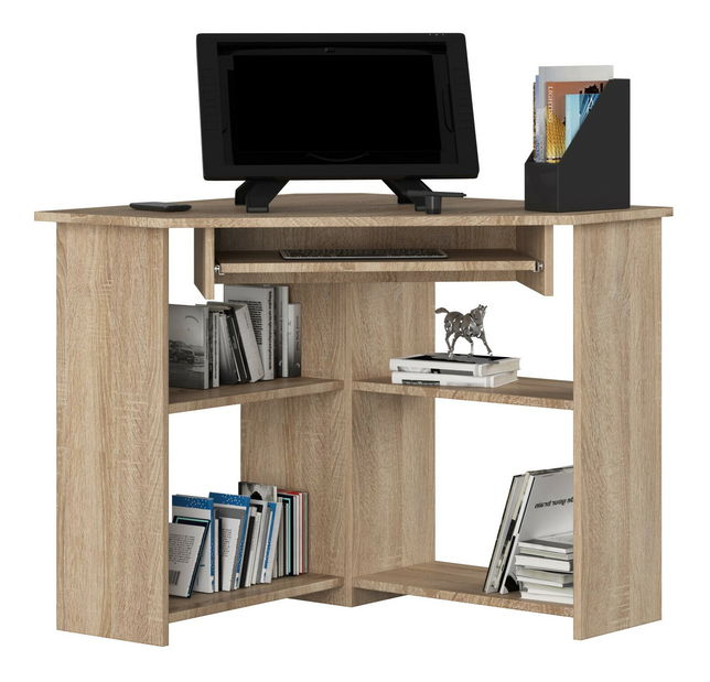 Rohový PC stolek Titus (dub sonoma)