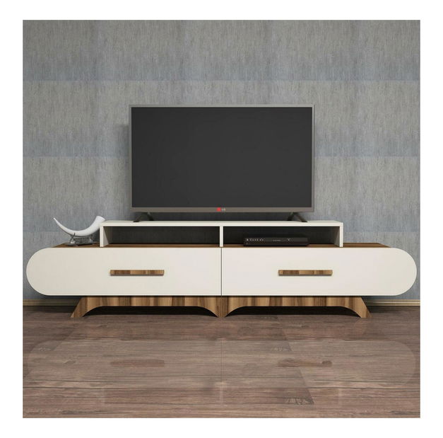 TV stolek/skříňka Florian (ořech + krémová)