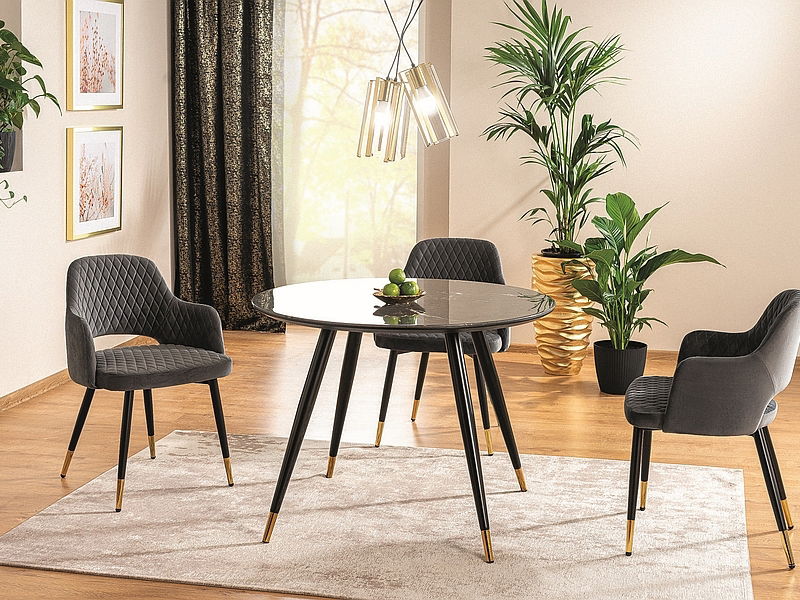 Jídelní stůl Celestina (černá + černá) (pro 4 osoby)