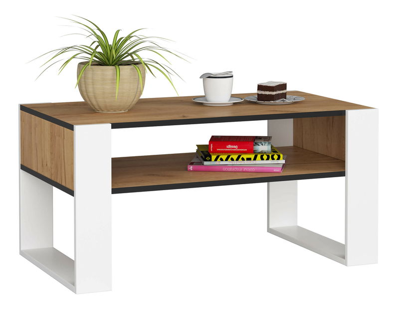 Konferenčný stolík Distingue (dub craft + biela) *výprodej