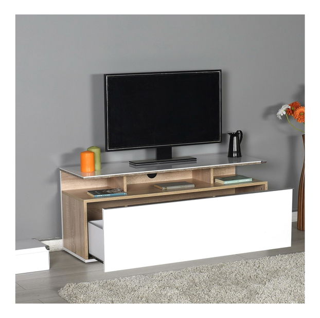 TV skříňka Thea 1 (dub + bílá)