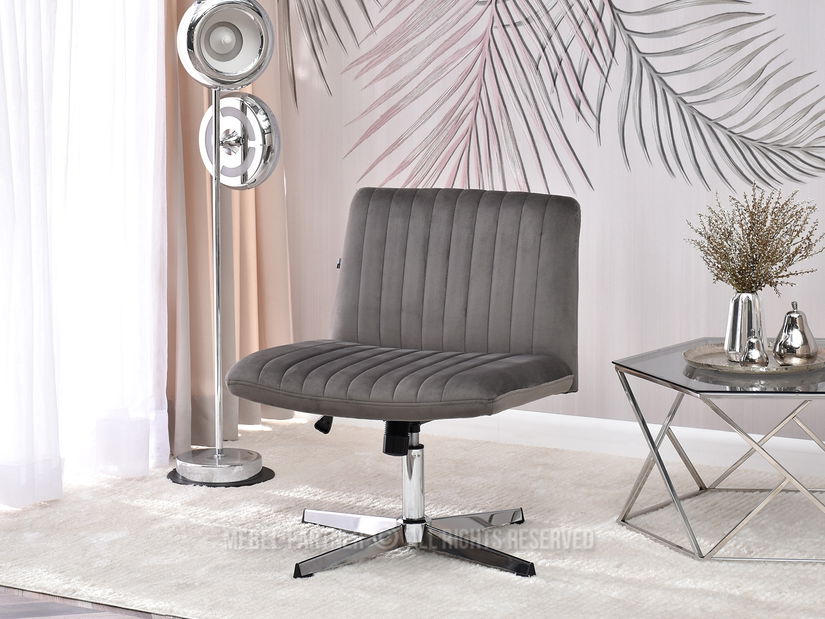 Křeslo Loise (šedá + chromová)