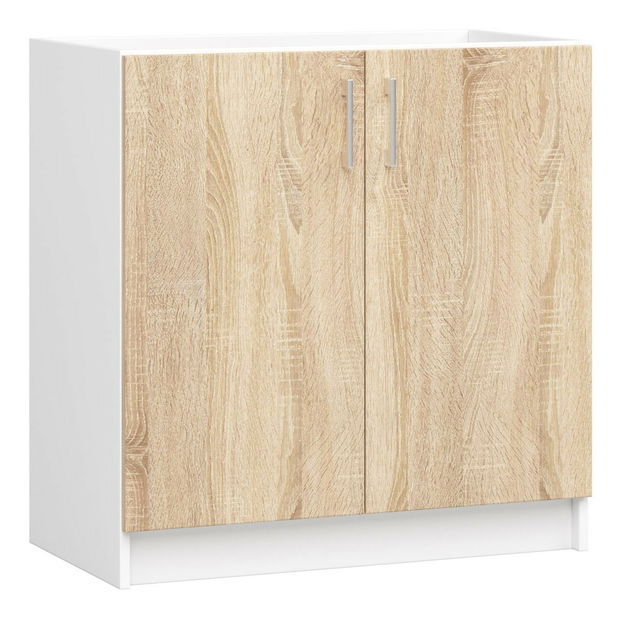 Dolní kuchyňská skříňka Lula s80zl (bílá + dub sonoma)