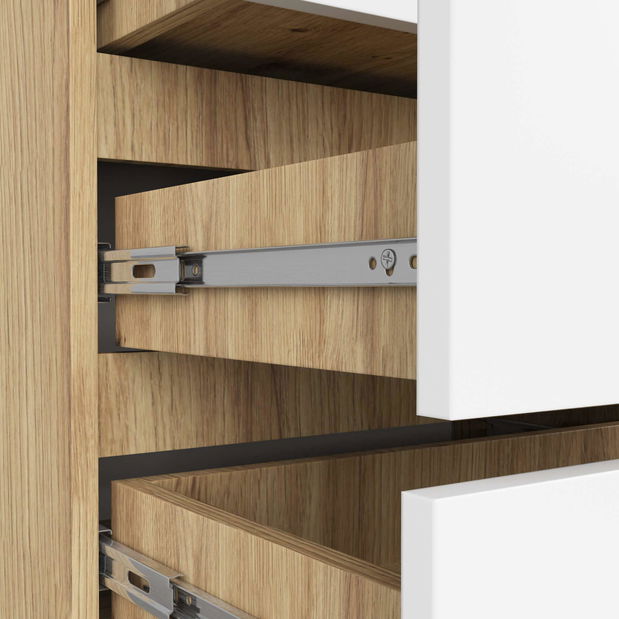 Komoda Cleania CL3 (dub artisan + bílá)