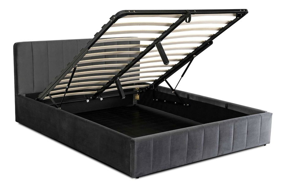 Manželská postel 160 cm Confundirla (šedá) (s roštem) (s úl. prostorem)