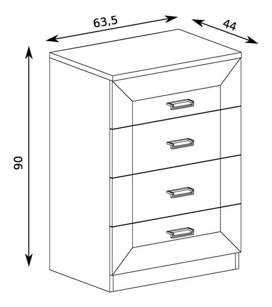 Komoda Titanus 04 (dub lefkas)