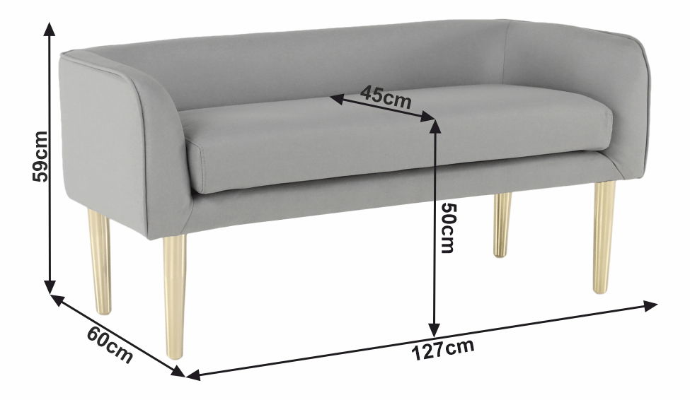 Lavice Helea (světle šedá)