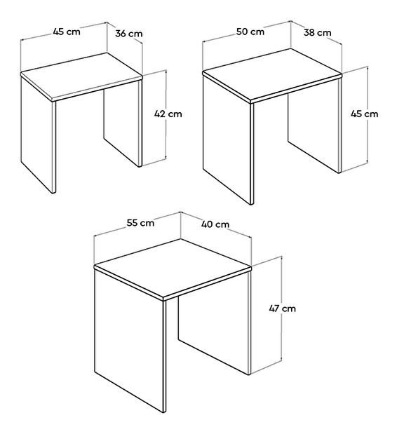  Set 3ks. konferenčních stolků Losuku 2 (bílá)