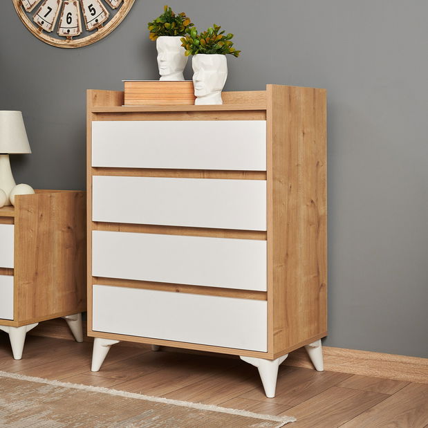 Komoda Tuvantille 40 (dub safírový + bílá)