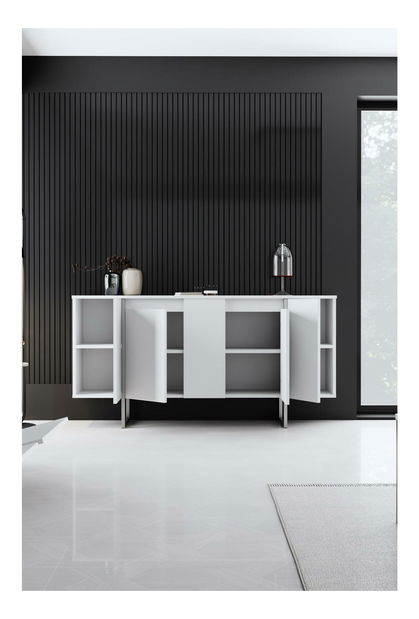 Skříňka Luna (bílá + stříbrná)