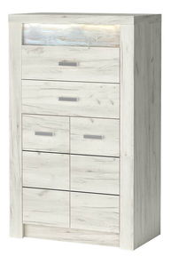 Komoda Indie 06 (s LED osvětlením) (craft bílý)