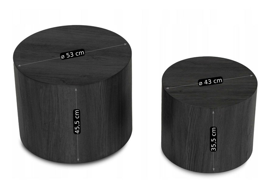 Set 2 ks konferenčních stolků Liloo (černá)