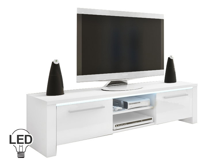 TV stolek/skříňka Freddy (bílá + lesk bílý)