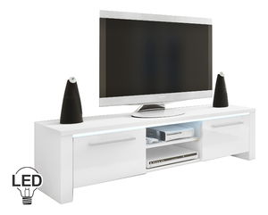 TV stolek/skříňka Freddy (bílá + lesk bílý)