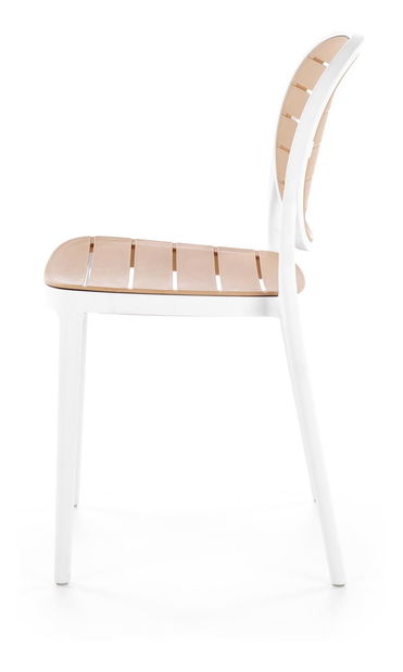 Zahradní židle Karter (bílá + naturální)