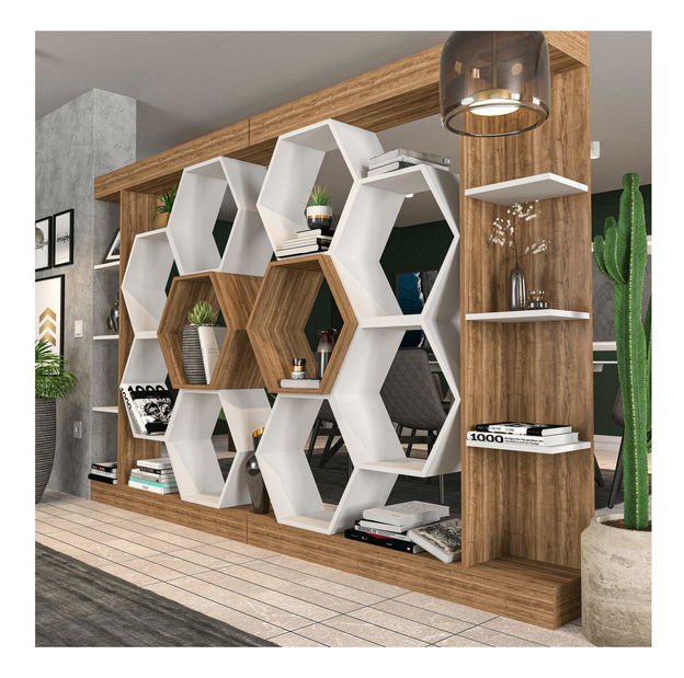 Regál Salix (bílá + ořech)