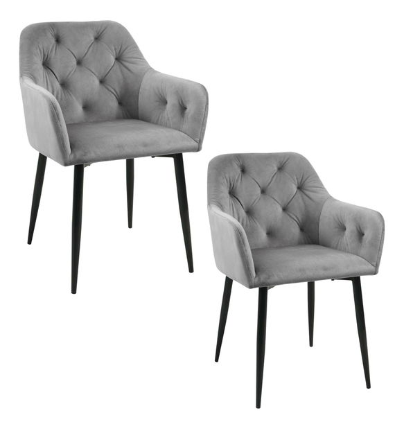 Set 2ks jídelních židlí Satya (šedá)