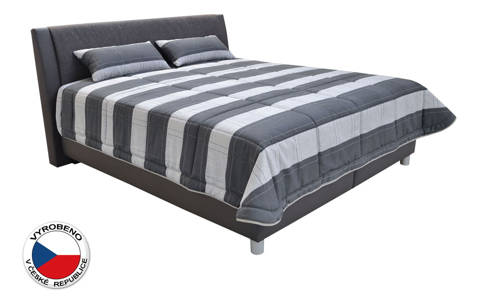 Manželská postel 180 cm Blanář Taranto (šedá) (s rošty a matracemi Nelly Plus)
