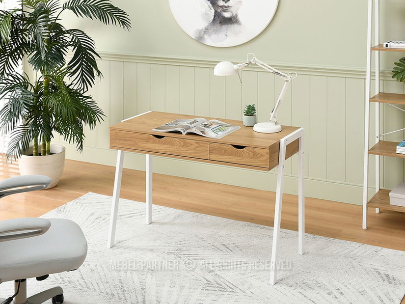 PC stolek Land (dub + bílá)