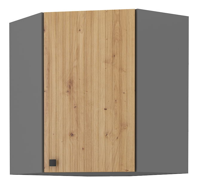 Rohová Horní kuchyňská skříňka Avantoe 58x58 GN-72 1F (Dub artisan + Antracit)