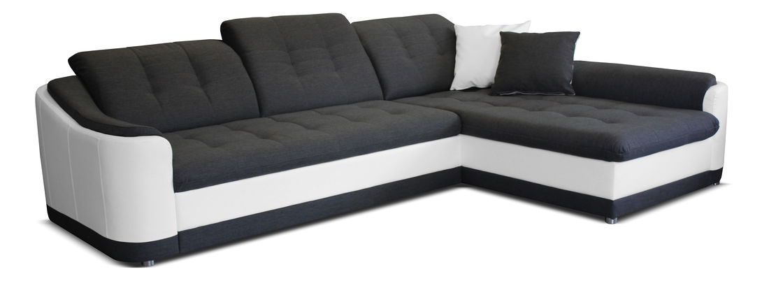 Rohová sedací souprava Bray L 2F+L (tmavě šedá + bílá) (P)