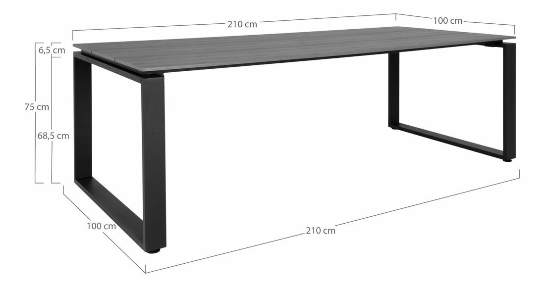 Zahradní stůl Dormeria (šedá + černá)