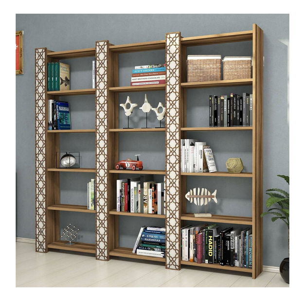 Regál Clementine 3 (ořech + krémová)