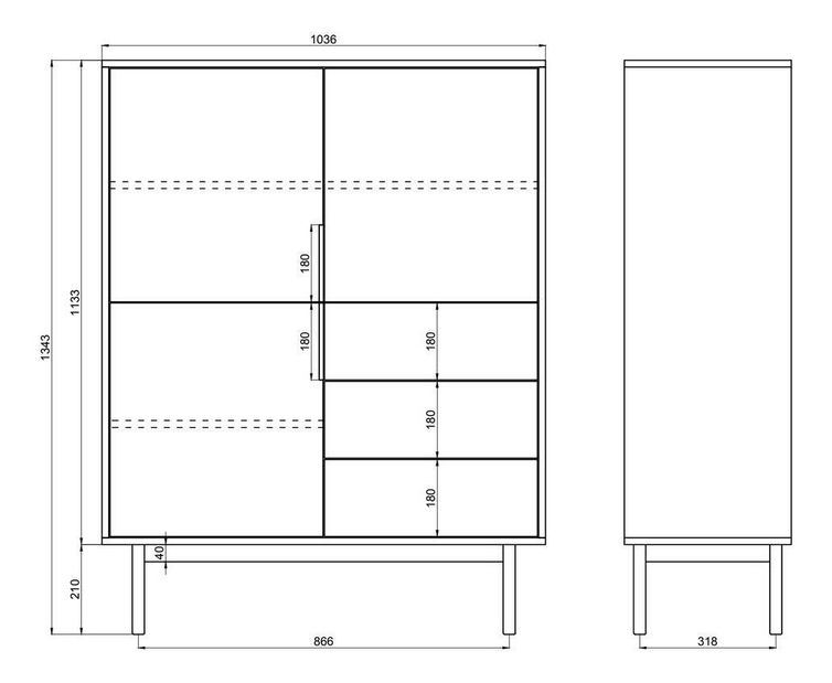 Komoda Verdio V4 (šedobéžová) *bazar