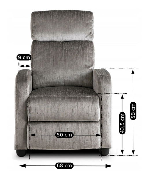 Polohovací křeslo Dominaba (světle šedá)