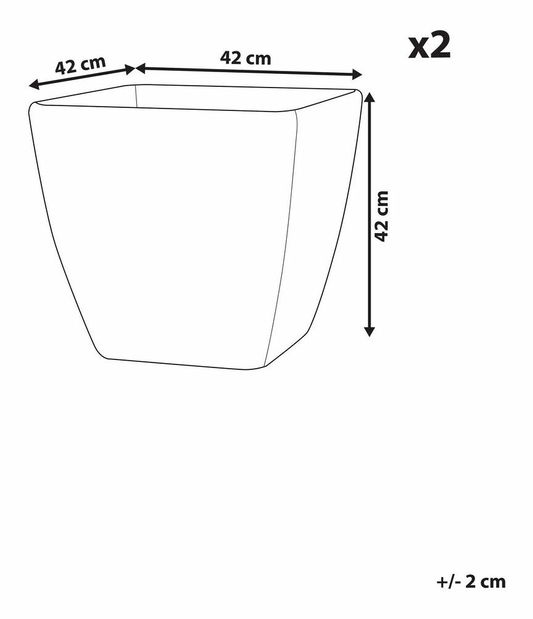Sada 2 květináčů 42 cm Zelly (šedá)