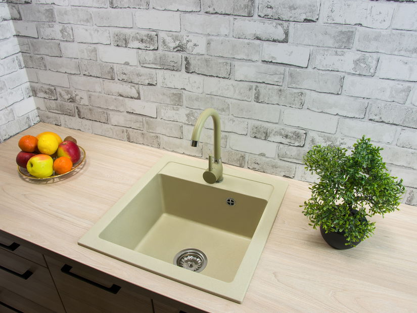 Kuchyňský dřez Borodus (béžová) (s 1 otvorem pro baterii)