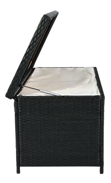 Zahradní úložný box Bilius (černá + přírodní + krémová)