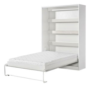 Sklápěcí postel 140 Perfecto I (bílá + bílá + černá) (vertikální) (bez osvětlení)