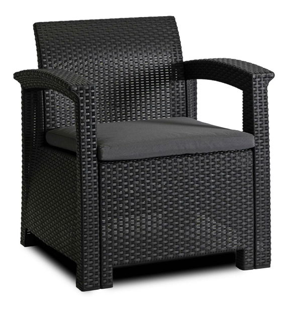 Zahradní set Consulto (černá + tmavě šedá) (pro 4 osoby)