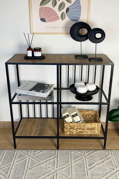 Regál Savoj (borovice atlantická + sklo)