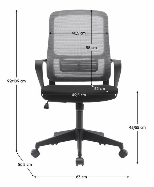 Kancelářské křeslo SALOMI (šedá + černá)