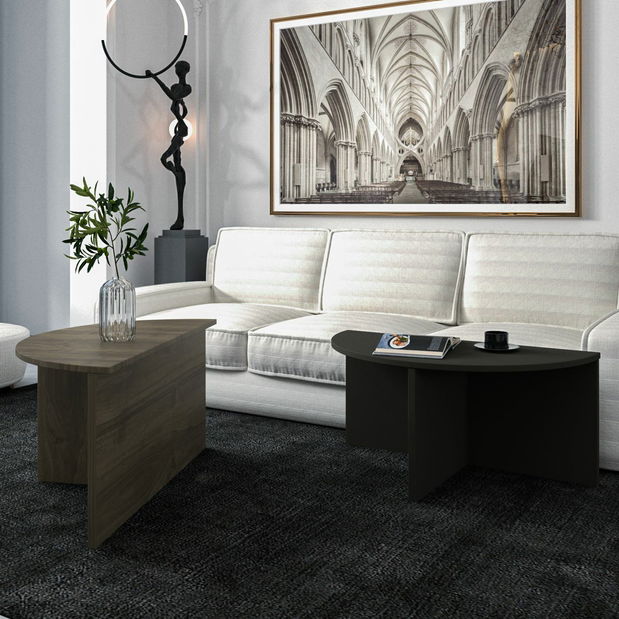 Set 2 ks. konferenčních stolků Doluna (ořech + antracit)