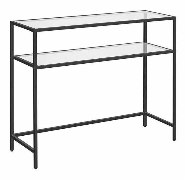 Konzolový stolek Byat 4 (černá + sklo)