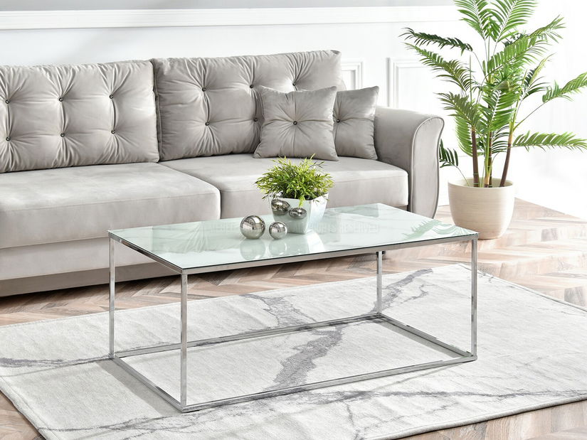 Konferenční stolek Bella Xl (bílá + chromová)