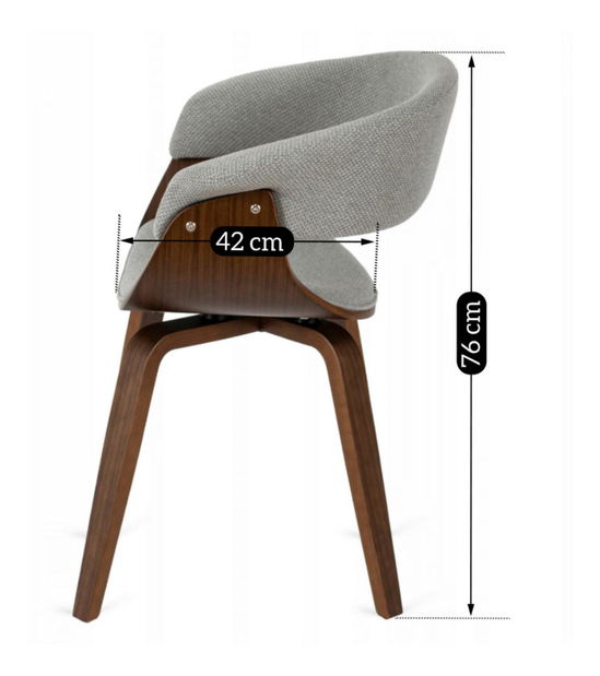 Jídelní židle Generosas 2 (šedá + ořech)