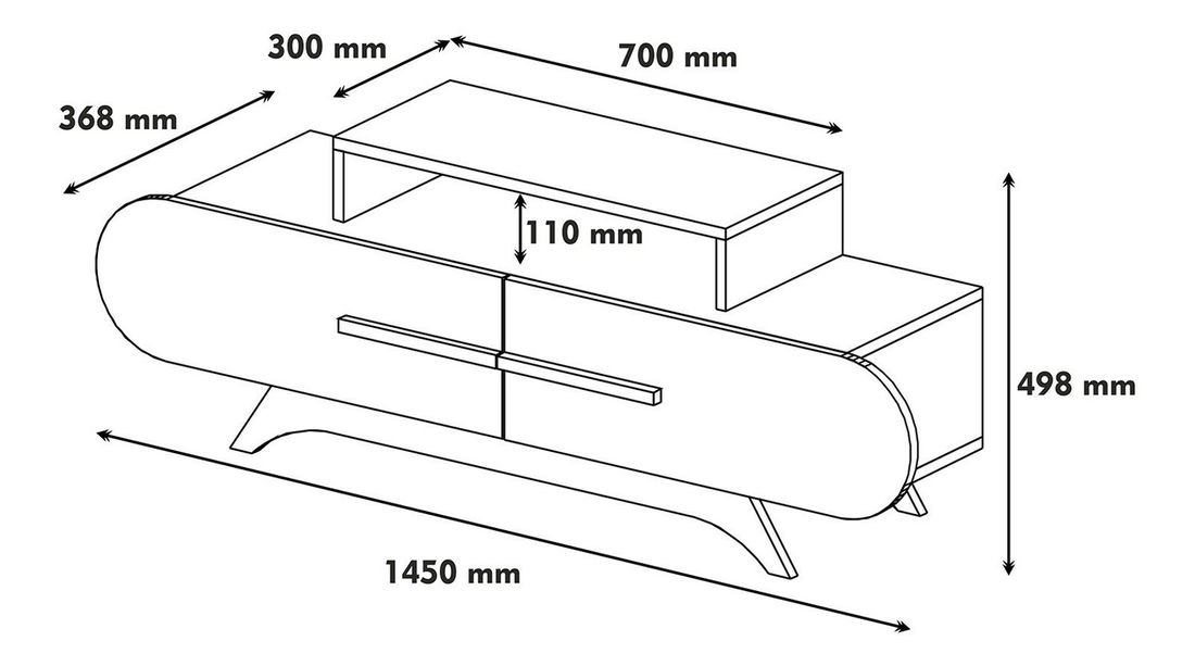 TV stolek/skříňka Dolphie (Ořech + Krémová)