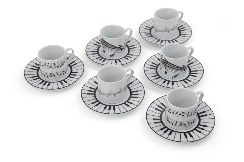 Kávová souprava (12 ks.) Roomba (bílá + černá)