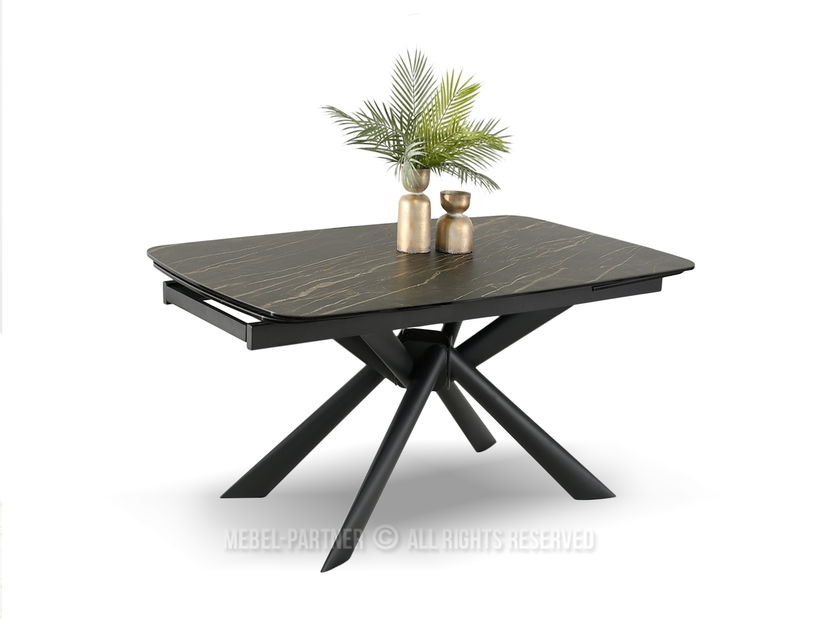 Jídelní stůl Denzel (černý mramor + černá)