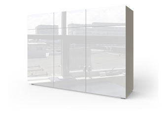 Komoda Forny (bílá + bílý lesk)