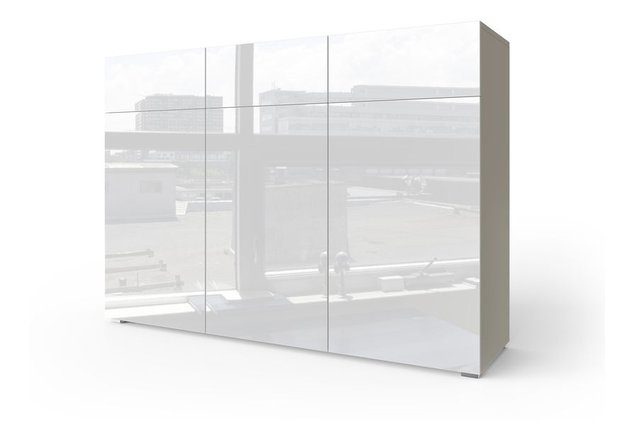 Komoda Forny (bílá + bílý lesk)