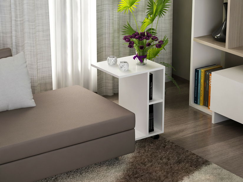 Příruční stolek Gusto (Bílá)