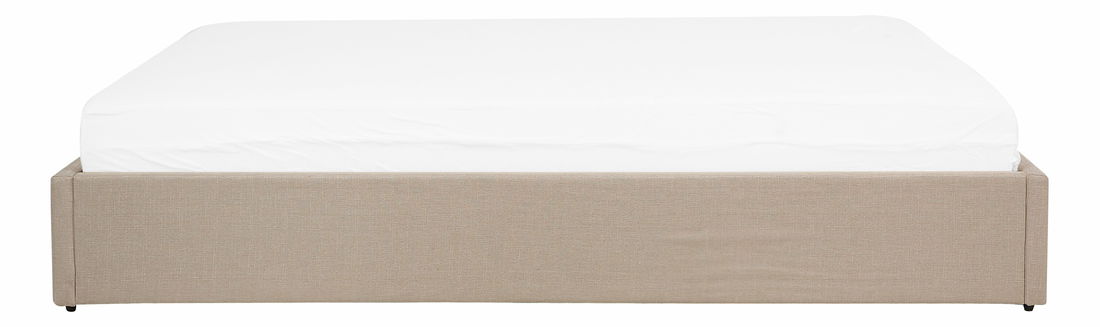 Manželská postel 140 cm DIJON (s roštem a úl. prostorem) (béžová)