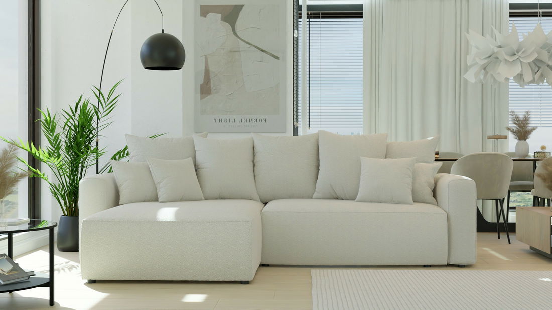 Rohová sedací souprava Baria (L) (béžová)