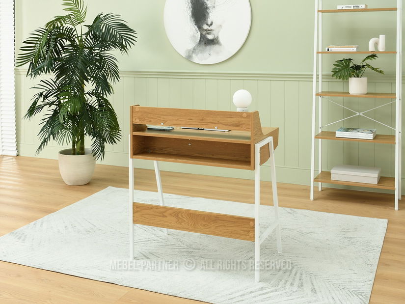 PC stolek Borge (dub + bílá)