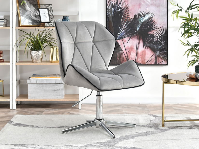 Křeslo Velma S (šedá + chromová)